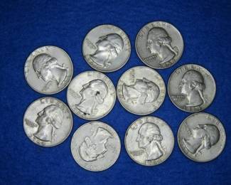 Lot 361. Ten Silver Quarters