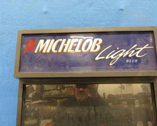 Lot 384. Lighted Michelob Light signboard.&nbsp; 19" x 29" x 3"