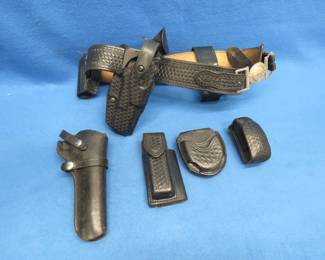 Lot 377. Police Belt With Glock 17 Holster, Accessories, and Revolver Holster