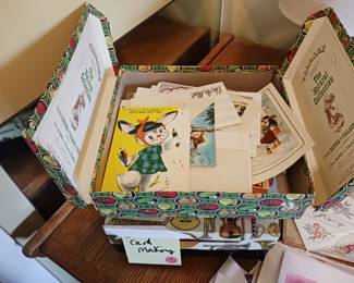 Box of vintage greeting cards