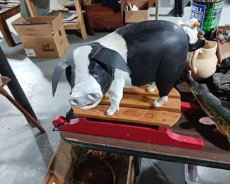 Pig on a sled