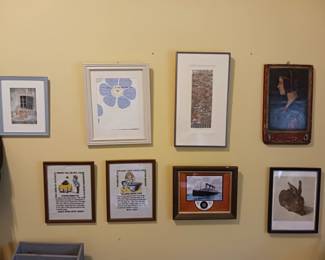 Primitive needlepoint pictures. Steamship vintage picture country Farmhouse Primitives