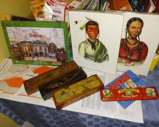 Vintage tin lithograph paint sets