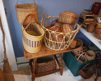 Nice assortment of vintage baskets woven
