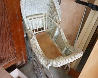 Antique wicker stroller