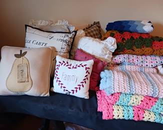 Custom pillows afghans and linens