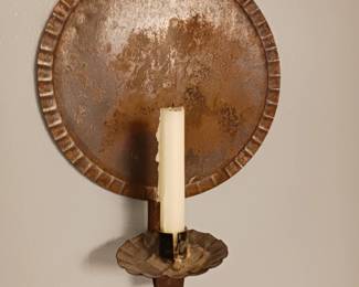 Antique t i n  candlestick