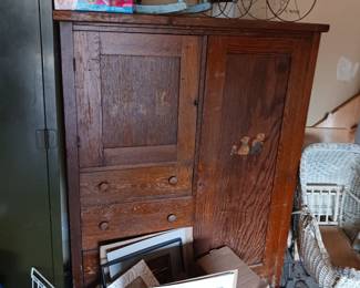 Antique wood wardrobe