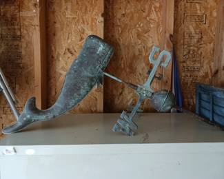 Copper whale weather vane antique