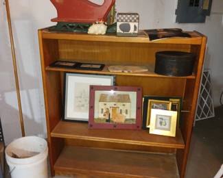 Primitive art framed two Shelf bookshelf