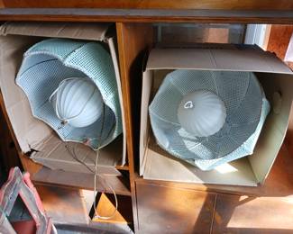 Vintage wicker Chandelier swag lamps