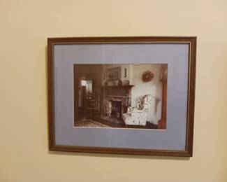 Cozy country Farm house fireplace framed picture