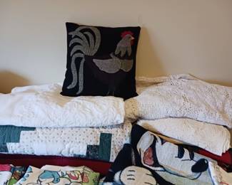Rooster pillow Afghans quotes Mickey Mouse