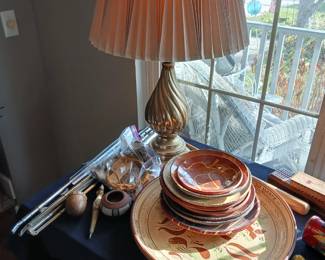 Pair of Rembrandt brass lamps table lamps