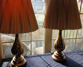 Pair of Rembrandt brass table lamps