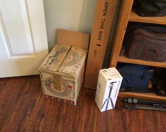 Vintage never used Slide Projector and screen