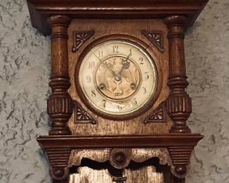 Antique Black Forest Carved Clock.