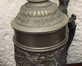 Vintage Pewter Beer Stein.