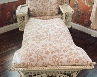 White Wicker Chaise.