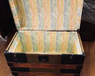 Antique Victorian Metal Bound Wood Steamer Trunk. 3 to choose from.
