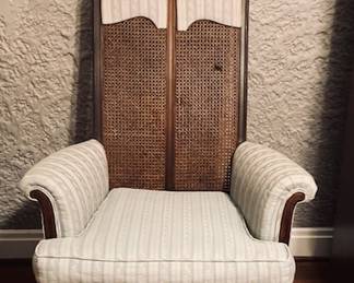 Vintage Early 20th Century Cane Back Arm Chair.