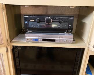 Panasonic Receiver/Amp, Sony VHS, Sony Bavia HD TV.