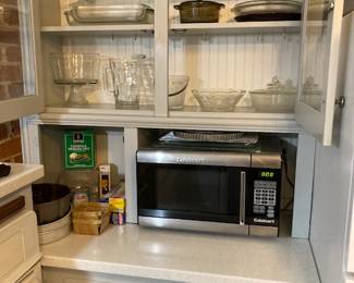 Kitchen Cookware and Cuisinart Microwave Oven.
