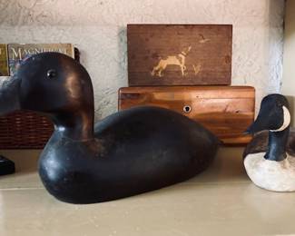 Vintage Wood Duck Goose Decoys.