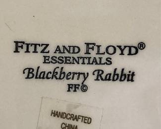 Fitz & Floyd 11" Ceramic Blackberry Rabbit Cookie Jar.