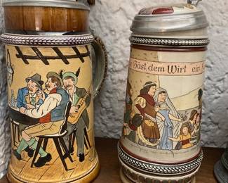 Vintage Beer Steins JW Remy Collection.
