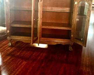 Oak cabinet interior