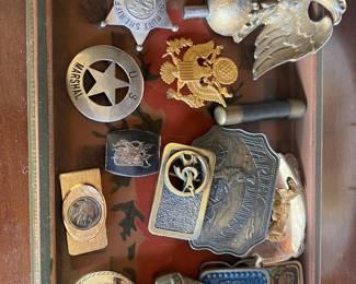 Belt buckles, military, police