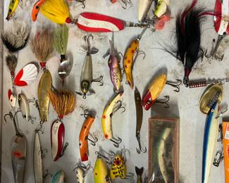 Lures, fishing poles