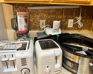Small appliances:  toasters, waffle maker, blender, mixers, crock pot, George Foreman