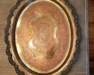 Sterling silver serving tray, very large