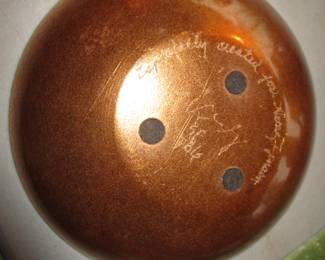 Win Ng for Georg Jensen Mid Century Modern enamel on copper bowl.