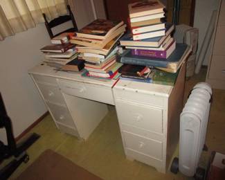 Books, vintage desk