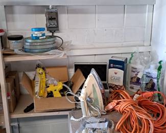 SMALL FLOWER POTS, ELECTRIC CORDS, IRON 