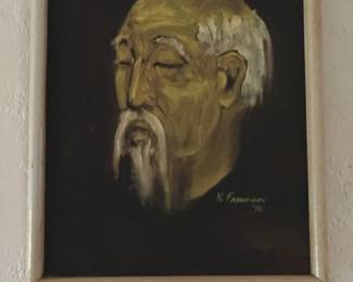 Asian man painting 