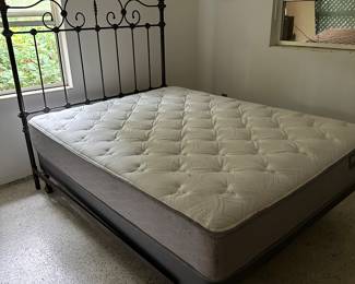 Queen mattress, metal frame