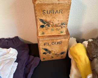 Vintage sugar & flour cannisters 