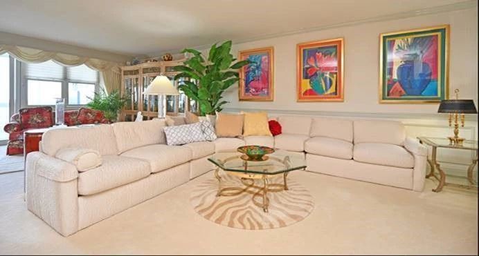 5 piece Bernhardt Sectional Glass Top Coffee tables lamps