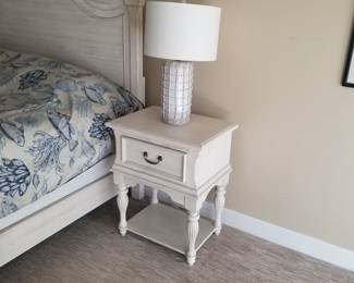 Stylish white bedroom suite by Liberty Furniture: nightstand detail