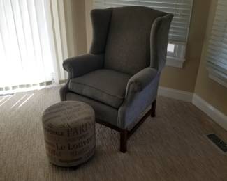 Cozy wingback chair by Ethan Allen