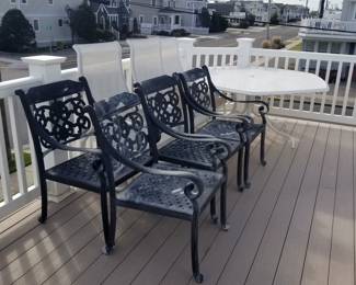 Cast aluminum dining set - chairs
