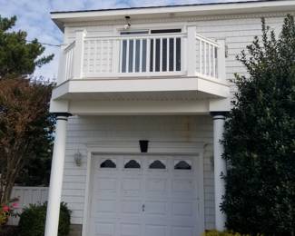 Garage door; vinyl railing