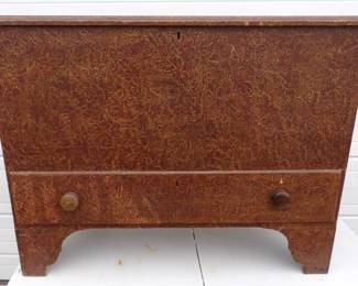 Sponge decorated blanket chest