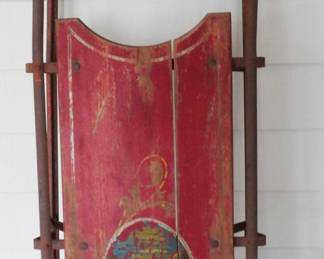 Early Sheffield & Co Child's Sled - Moonlit Landscape