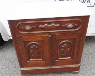 Fancy Double Door Marble top Commode