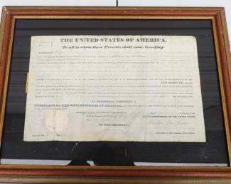1838 Pres. Martin VaBuren Signed Land Grant